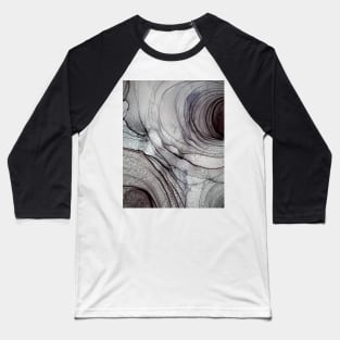 Black and Gray Abstract Rose Baseball T-Shirt